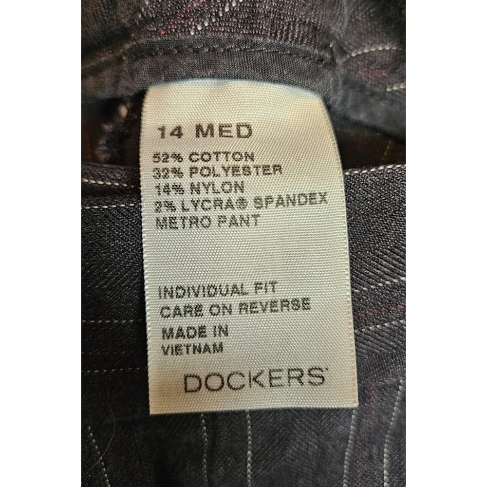 Dockers Womens Sz 14 Pin Striped Dress Pants Work Career Preppy - Picture 7 of 13